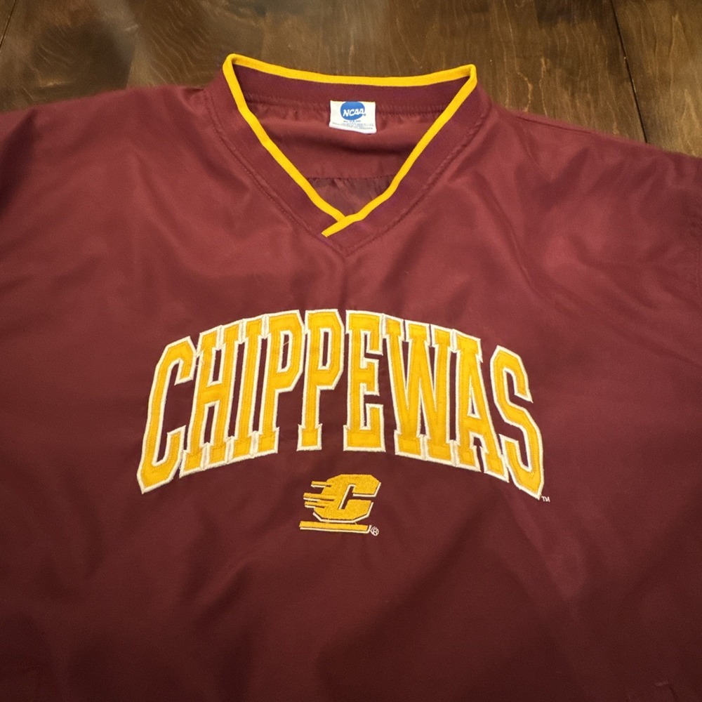 Central Michigan Chippewas NCAA Vintage Pullover Windbreaker Jacket Large - Picture 4 of 9